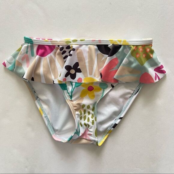 Sunguard Rashguard Floral Ruffle Swimsuit Size 10/11 Large - Picture 5 of 8